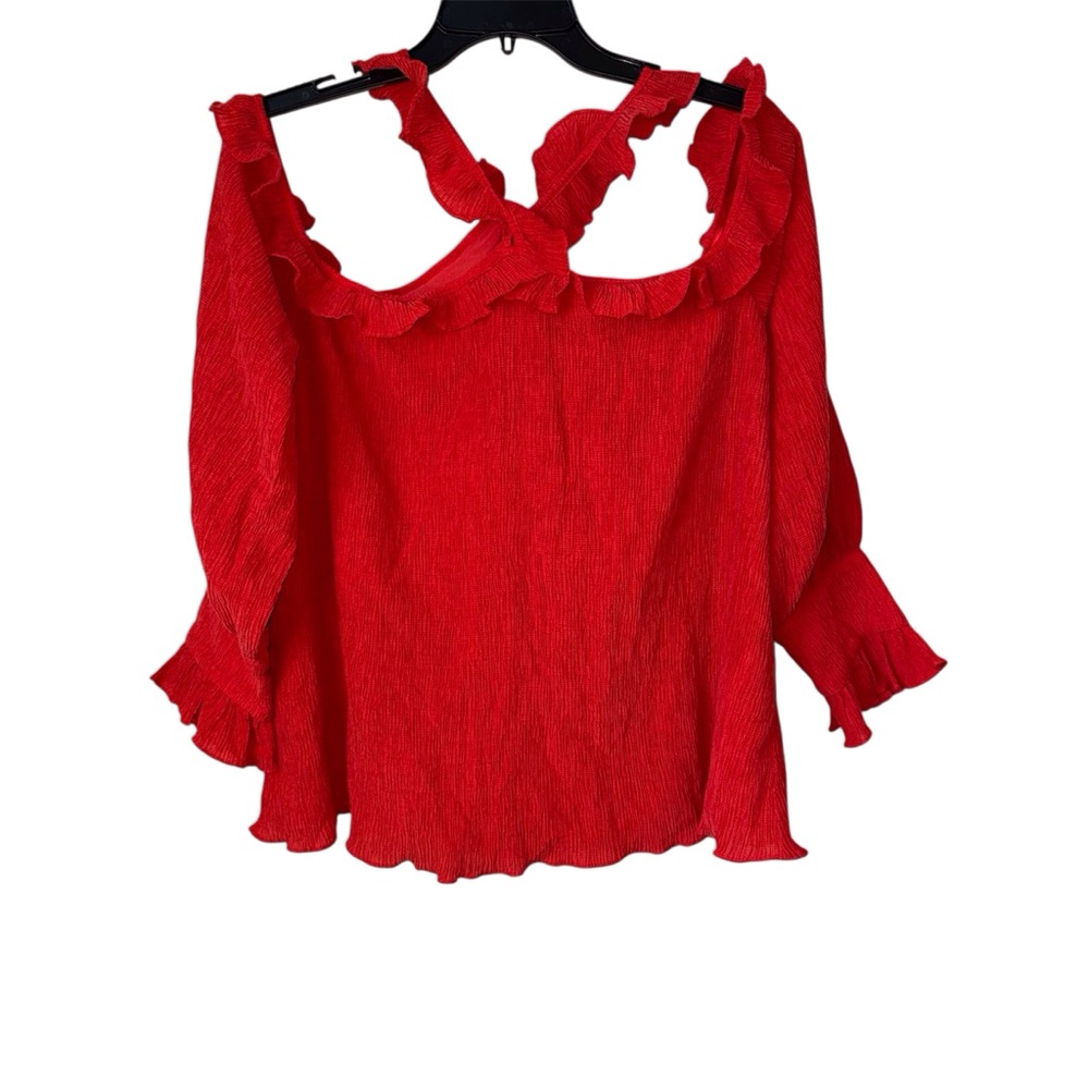 Chloe Oliver The Uptown Blouse in Crimson Size Large
